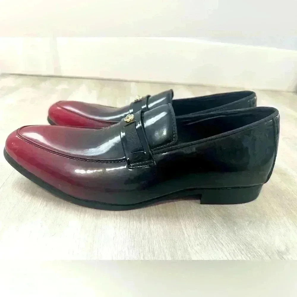 Versace Men's‎ Patent Leather Ombre Loafers Dress Shoes Made in Italy Size 44